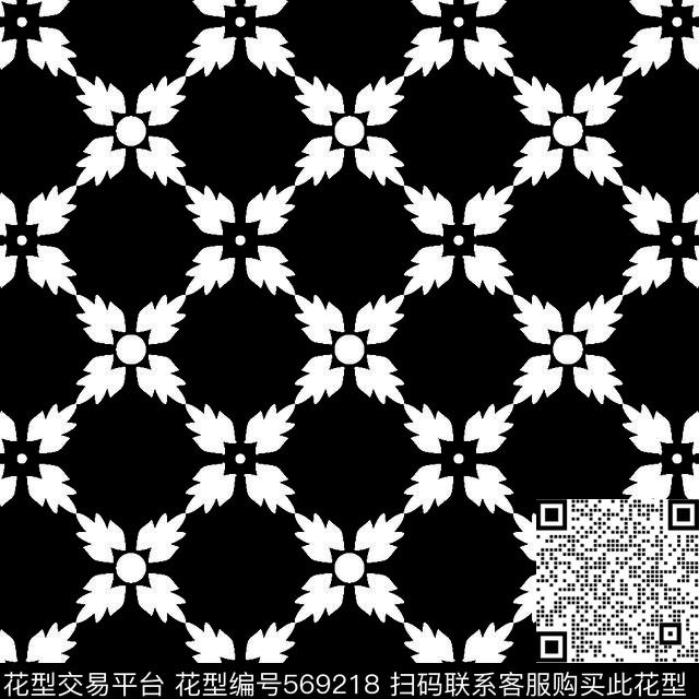 几何图形黑白传统纹样华亿平台传统黑白传统印花华亿平台下载（图片编号: 569218） - 瓦栏（Walan）