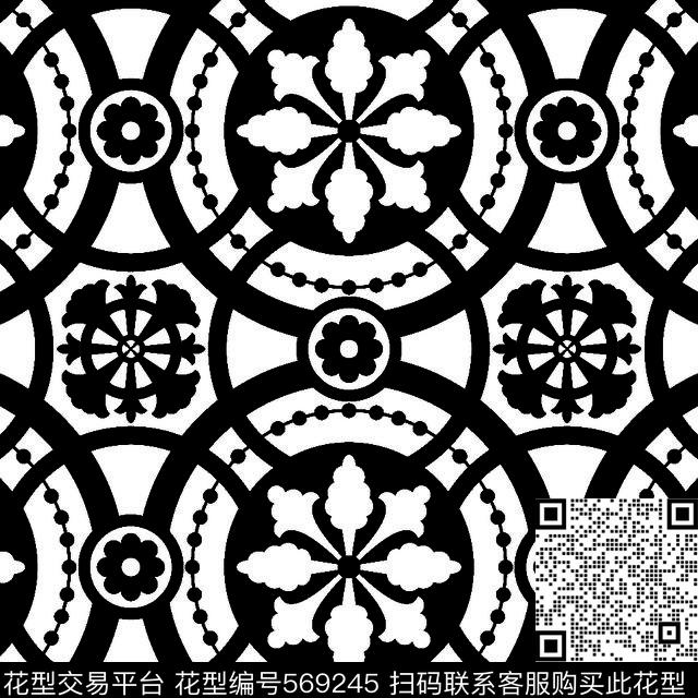 几何图形黑白传统纹样华亿平台几何图案纹样传统传统印花华亿平台下载（图片编号: 569245） - 瓦栏（Walan）