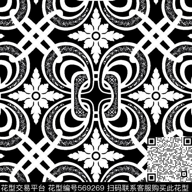 几何图形黑白传统纹样华亿平台纹样几何图形传统印花华亿平台下载（图片编号: 569269） - 瓦栏（Walan）