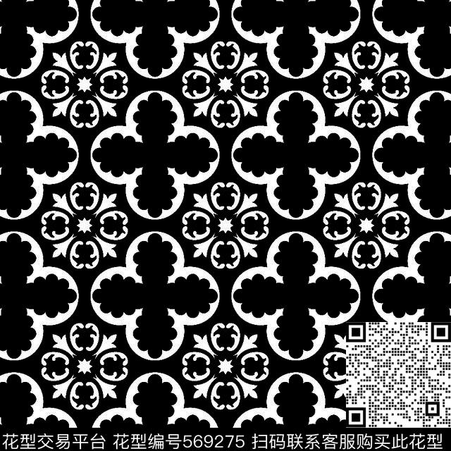 几何图形黑白传统纹样华亿平台花纹图案图形传统印花华亿平台下载（图片编号: 569275） - 瓦栏（Walan）