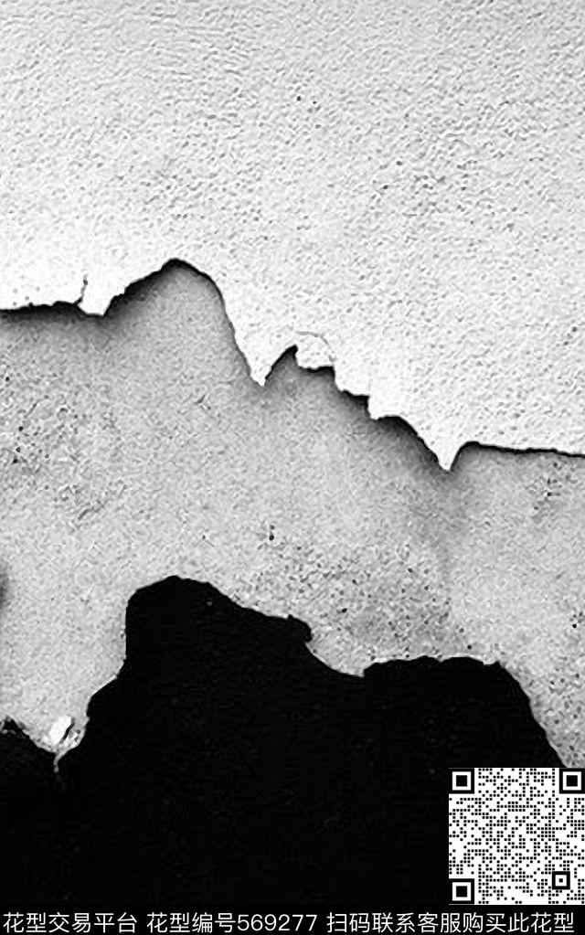 酷感黑白暗黑肌理质感系列墙壁图案撞色冲击传统印花华亿平台下载（图片编号: 569277） - 瓦栏（Walan）