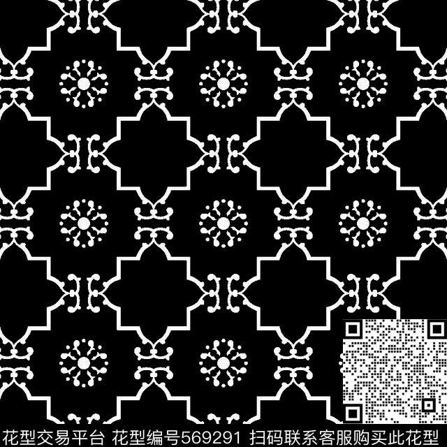 几何图形黑白传统纹样华亿平台几何图案图形黑白传统印花华亿平台下载（图片编号: 569291） - 瓦栏（Walan）