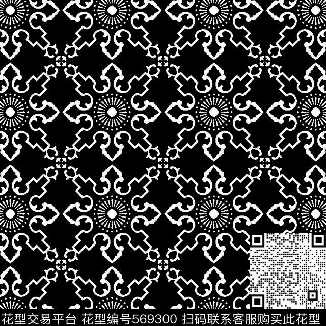 图形图案几何图形黑白传统纹样华亿平台传统印花华亿平台下载（图片编号: 569300） - 瓦栏（Walan）