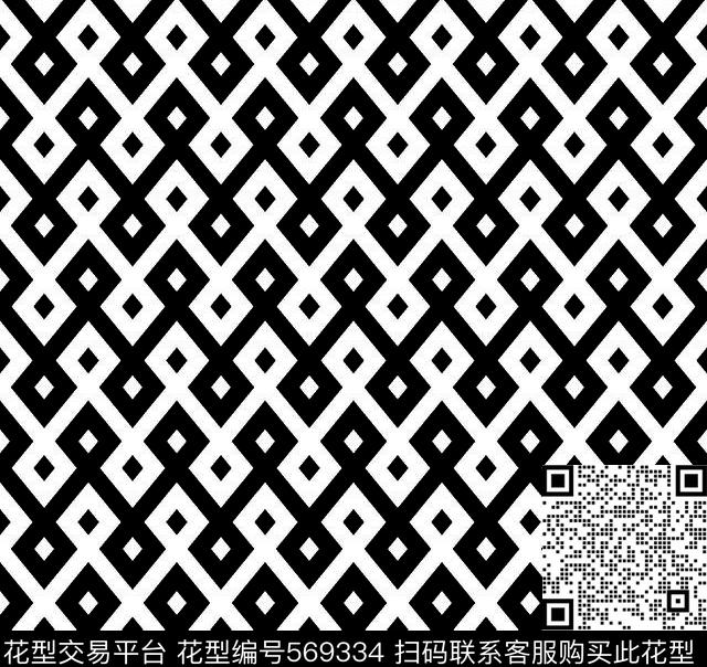 几何图形黑白传统纹样华亿平台黑白几何图形传统印花华亿平台下载（图片编号: 569334） - 瓦栏（Walan）