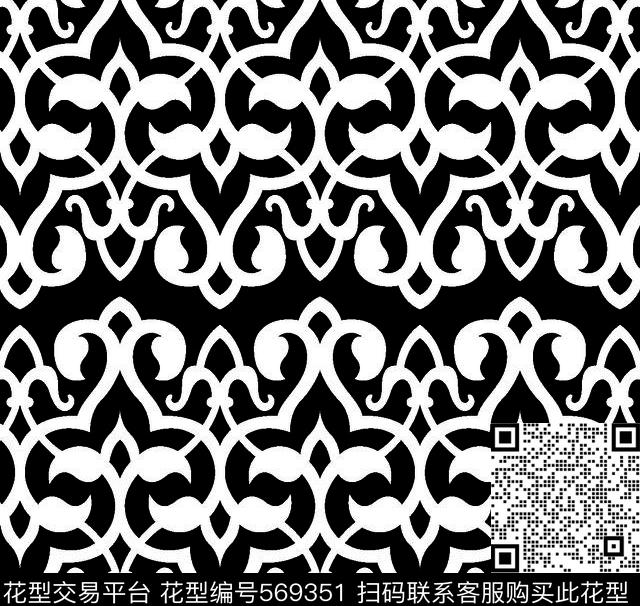 几何图形黑白传统纹样华亿平台图形几何图案传统印花华亿平台下载（图片编号: 569351） - 瓦栏（Walan）