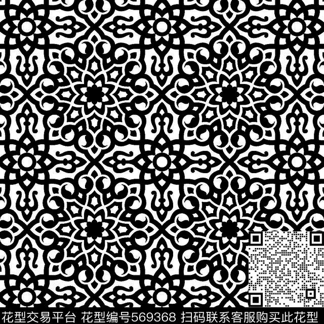 几何图形黑白传统纹样华亿平台图形几何传统图案传统印花华亿平台下载（图片编号: 569368） - 瓦栏（Walan）