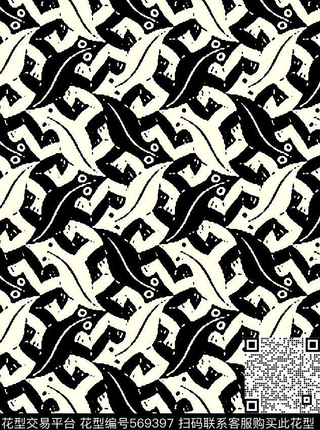 时尚大牌抽象几何传统印花华亿平台下载（图片编号: 569397） - 瓦栏（Walan）