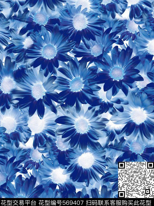 时尚潮流花卉服装数码印花华亿平台下载（图片编号: 569407） - 瓦栏（Walan）