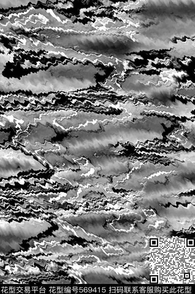 时尚潮流大牌水波纹理数码印花华亿平台下载（图片编号: 569415） - 瓦栏（Walan）