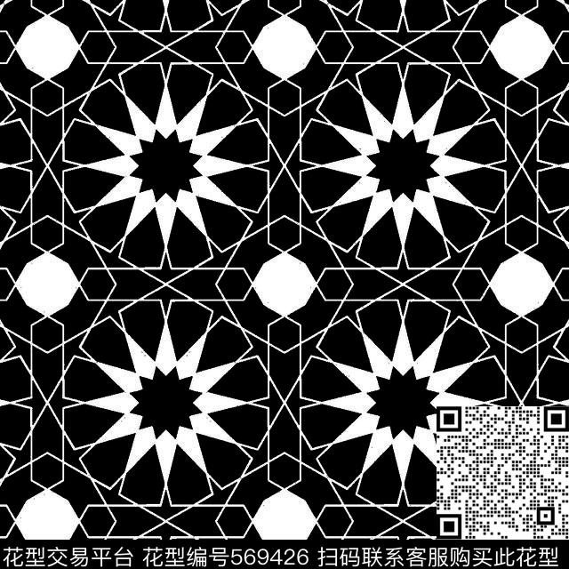 几何图形黑白传统纹样华亿平台图案几何图形几何元素传统印花华亿平台下载（图片编号: 569426） - 瓦栏（Walan）