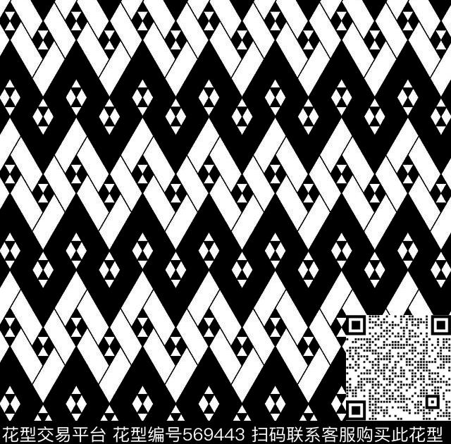 几何图形黑白传统纹样华亿平台图形元素图案设计传统印花华亿平台下载（图片编号: 569443） - 瓦栏（Walan）