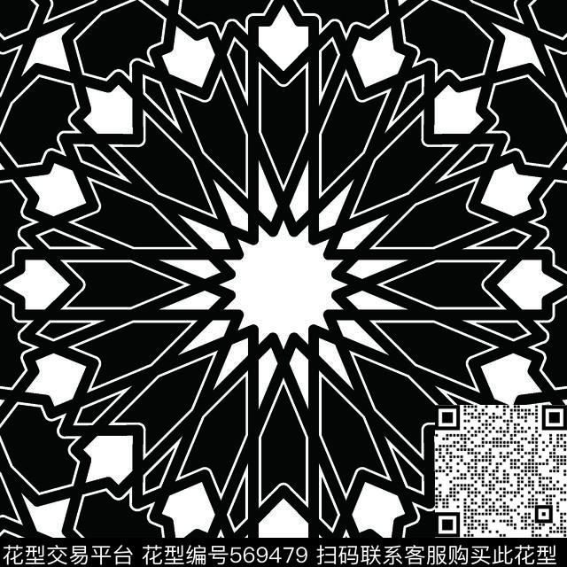 黑白四方连续几何图形传统纹样华亿平台图形元素图案几何传统印花华亿平台下载（图片编号: 569479） - 瓦栏（Walan）