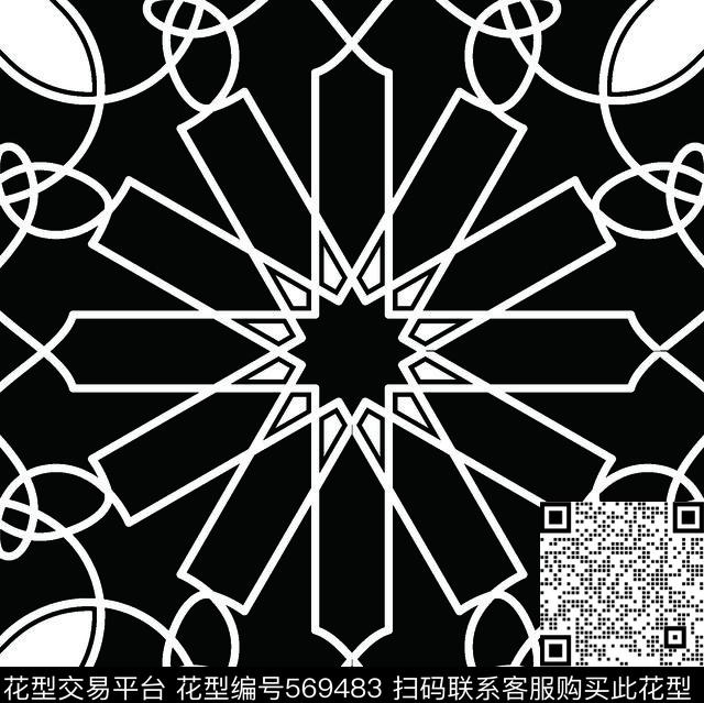 黑白四方连续几何图形传统纹样华亿平台图形元素图案几何传统印花华亿平台下载（图片编号: 569483） - 瓦栏（Walan）