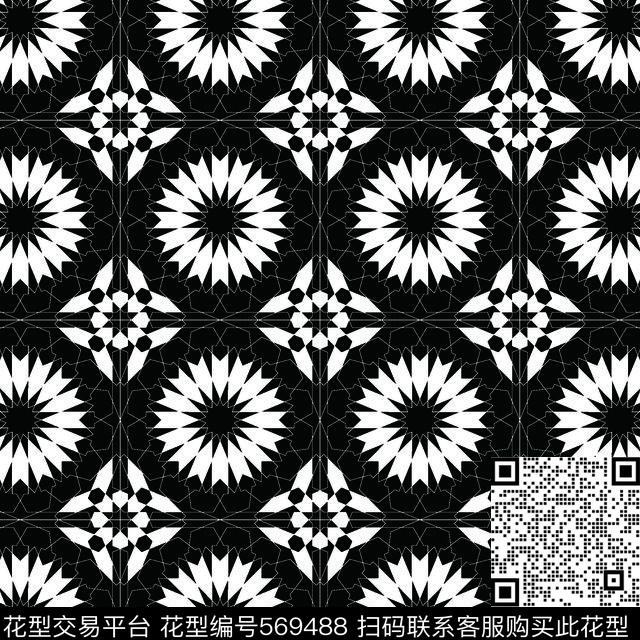 黑白四方连续几何图形传统纹样华亿平台图形元素几何图案传统印花华亿平台下载（图片编号: 569488） - 瓦栏（Walan）
