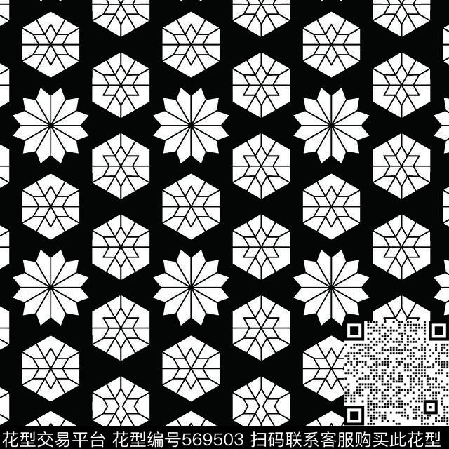 黑白四方连续几何图形传统纹样华亿平台图形元素图案几何传统印花华亿平台下载（图片编号: 569503） - 瓦栏（Walan）