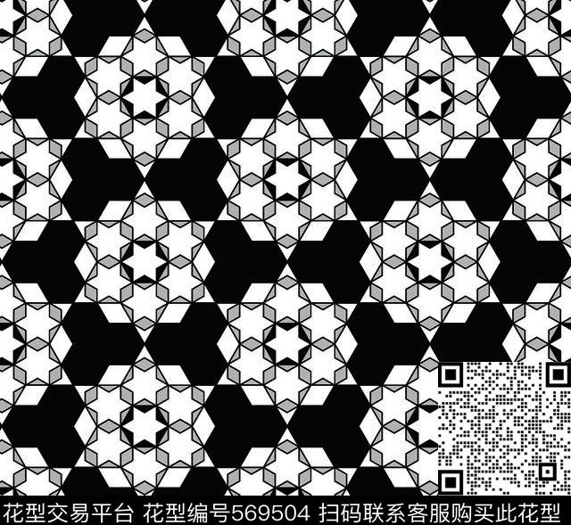 黑白四方连续几何图形传统纹样华亿平台图形几何图案元素黑白传统印花华亿平台下载（图片编号: 569504） - 瓦栏（Walan）