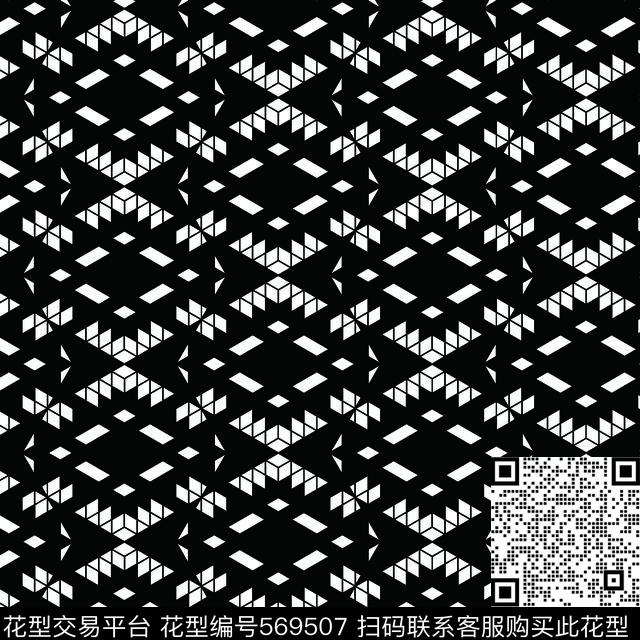 黑白四方连续几何图形传统纹样华亿平台图形元素图案几何黑白传统印花华亿平台下载（图片编号: 569507） - 瓦栏（Walan）