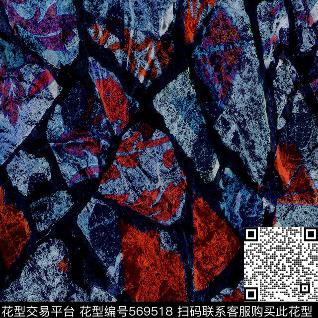 扎染抽象几何数码印花华亿平台下载（图片编号: 569518） - 瓦栏（Walan）