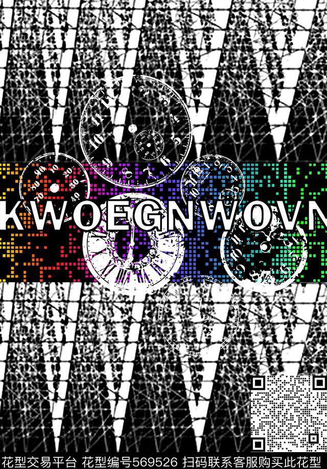 时尚潮流大牌抽象几何数码印花华亿平台下载（图片编号: 569526） - 瓦栏（Walan）