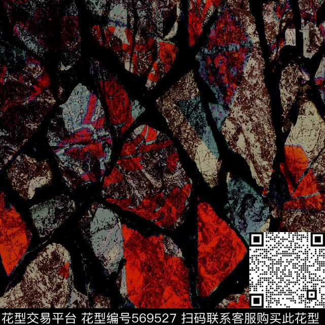 抽象几何肌理数码印花华亿平台下载（图片编号: 569527） - 瓦栏（Walan）