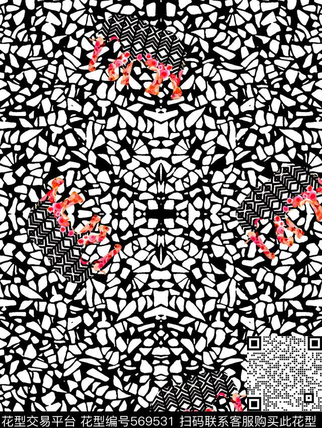 大牌大象几何传统印花华亿平台下载（图片编号: 569531） - 瓦栏（Walan）