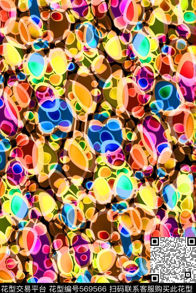 百搭潮流几何格子数码印花华亿平台下载（图片编号: 569566） - 瓦栏（Walan）