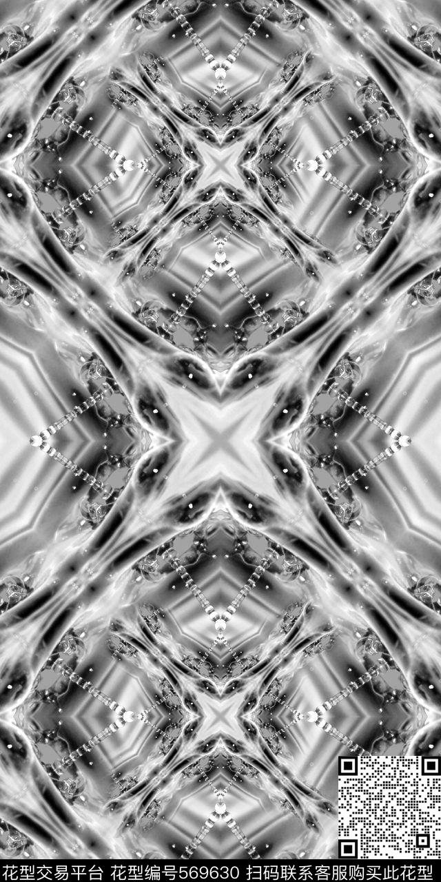 抽象水珠左右对称菱形幻彩水波男装女装卫衣印花数码印花华亿平台下载（图片编号: 569630） - 瓦栏（Walan）