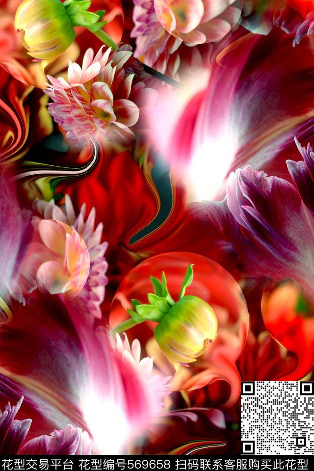 抽象几何拼接数码印花华亿平台下载（图片编号: 569658） - 瓦栏（Walan）