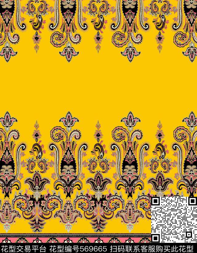 时尚佩兹利华亿平台传统印花华亿平台下载（图片编号: 569665） - 瓦栏（Walan）