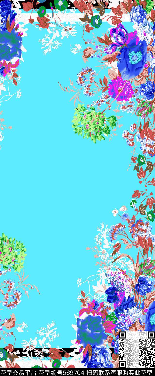 时尚清爽水彩传统印花华亿平台下载（图片编号: 569704） - 瓦栏（Walan）