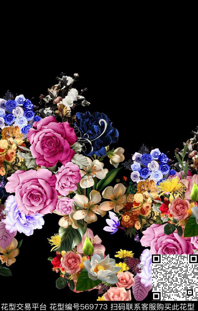 清爽时尚油画数码印花华亿平台下载（图片编号: 569773） - 瓦栏（Walan）