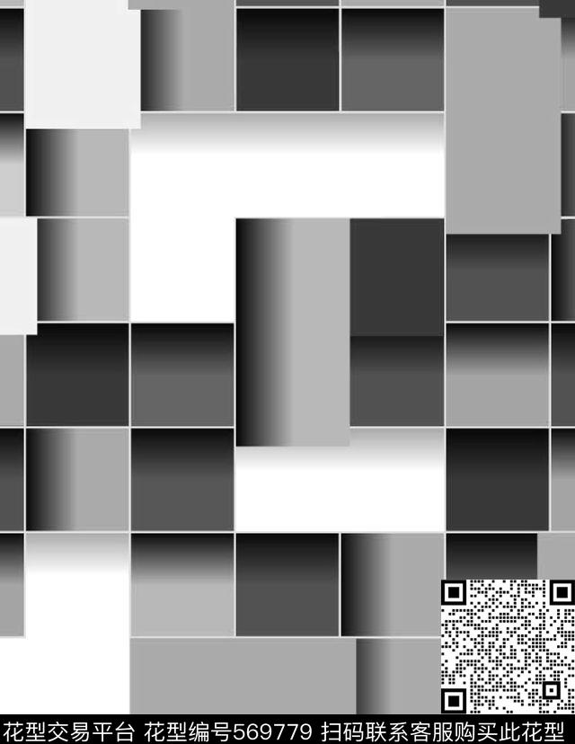 几何渐变格子传统印花华亿平台下载（图片编号: 569779） - 瓦栏（Walan）