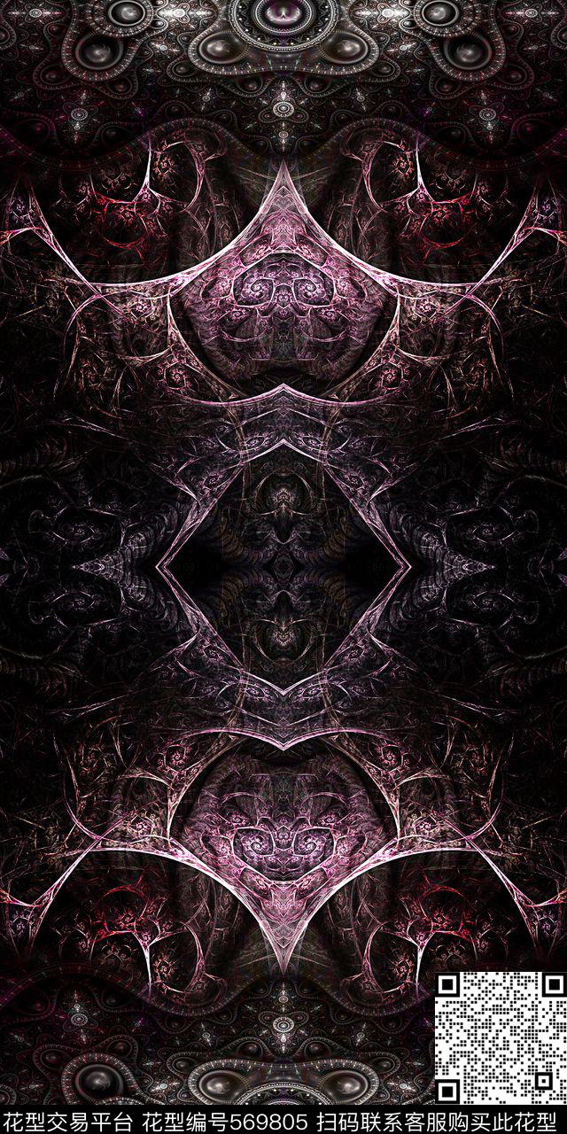 数码印花女装连衣裙欧美流行数码印花华亿平台下载（图片编号: 569805） - 瓦栏（Walan）