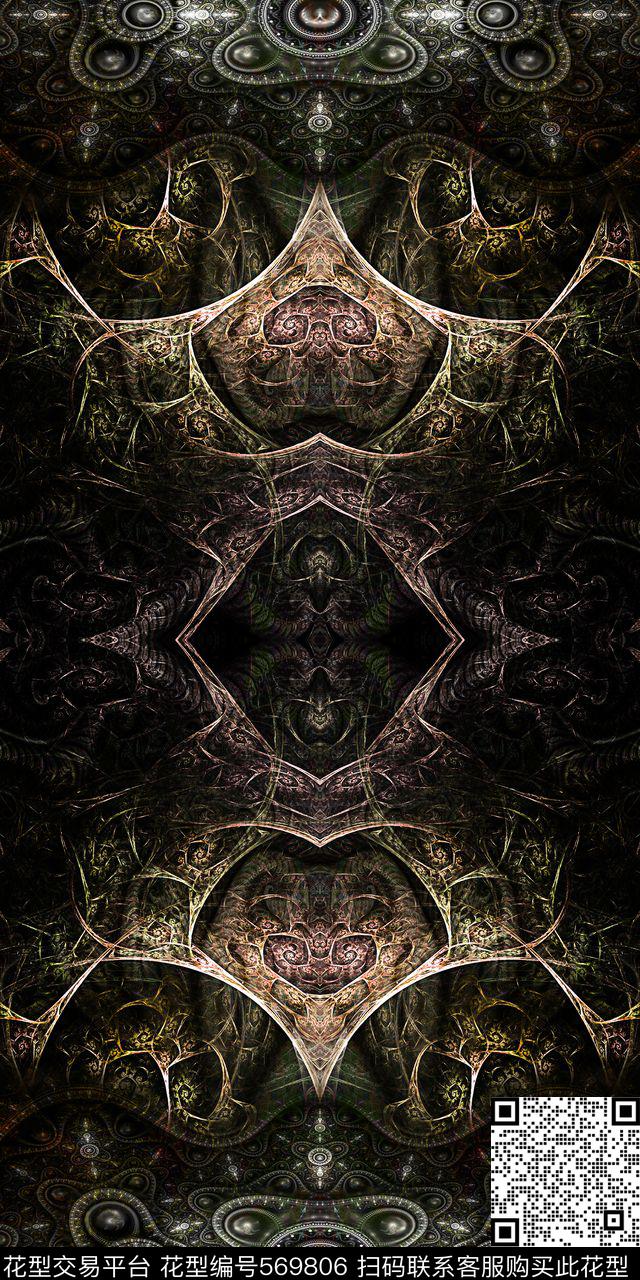 数码印花女装连衣裙欧美流行数码印花华亿平台下载（图片编号: 569806） - 瓦栏（Walan）