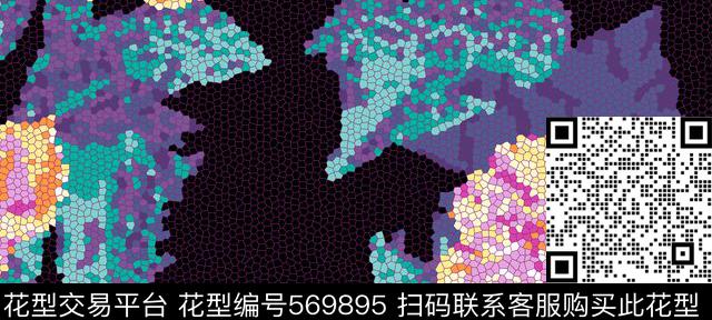 抽象仿古花传统印花华亿平台下载（图片编号: 569895） - 瓦栏（Walan）