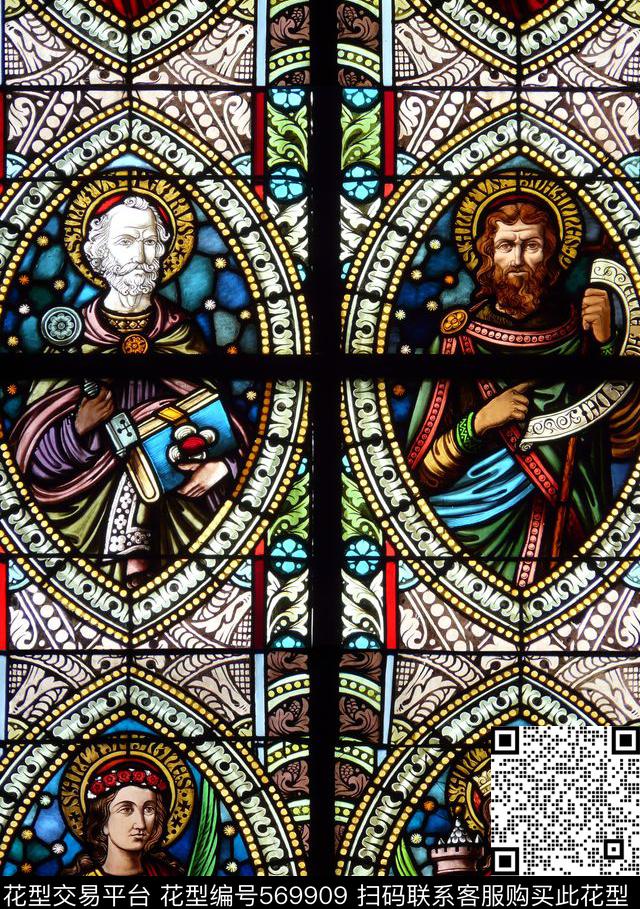 民族风欧美流行时尚手绘教会方块格人物数码印花华亿平台下载（图片编号: 569909） - 瓦栏（Walan）