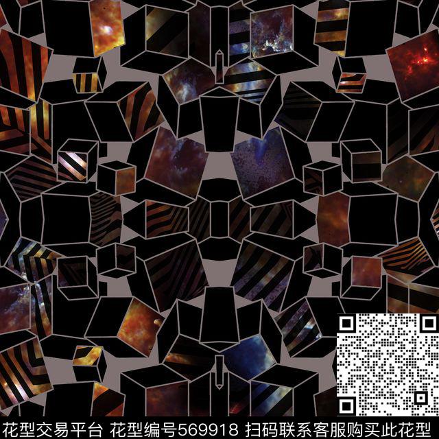 抽象几何星空数码印花华亿平台下载（图片编号: 569918） - 瓦栏（Walan）