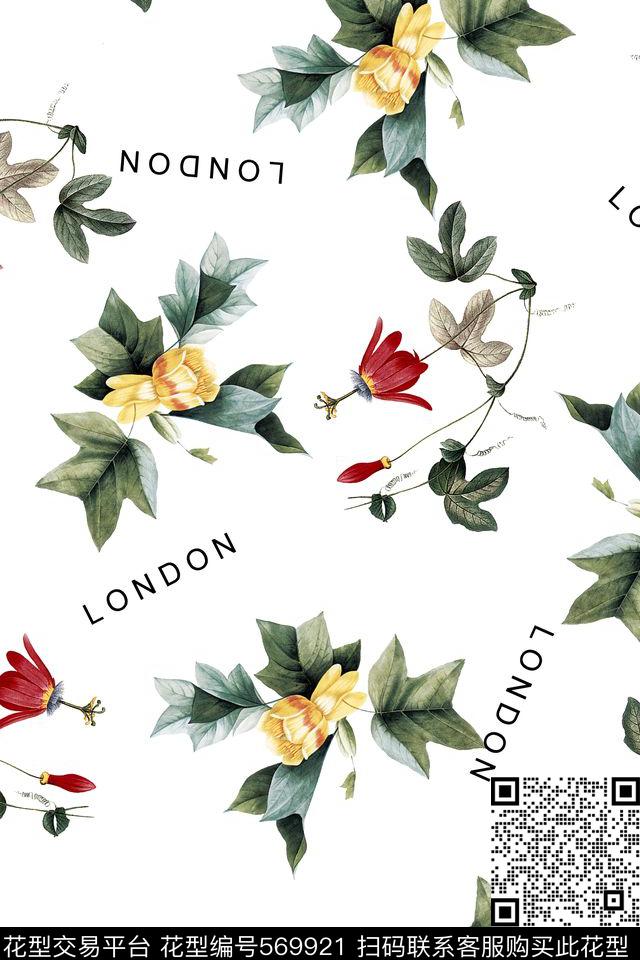休闲装饰花卉字母套装数码印花华亿平台下载（图片编号: 569921） - 瓦栏（Walan）