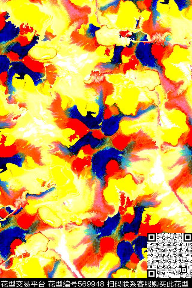 清新时尚风格水彩花卉满版印花数码印花华亿平台下载（图片编号: 569948） - 瓦栏（Walan）