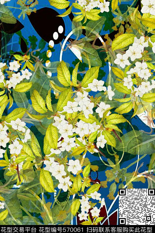 花卉小清新女装裙装衬衫数码印花华亿平台下载（图片编号: 570061） - 瓦栏（Walan）