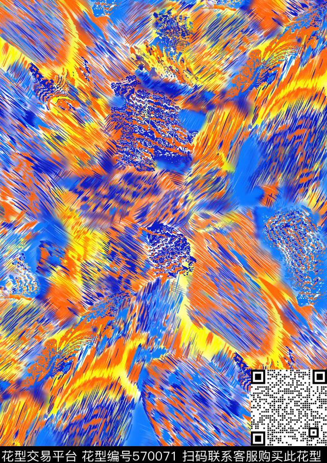 分色条子手绘印花数码印花华亿平台下载（图片编号: 570071） - 瓦栏（Walan）