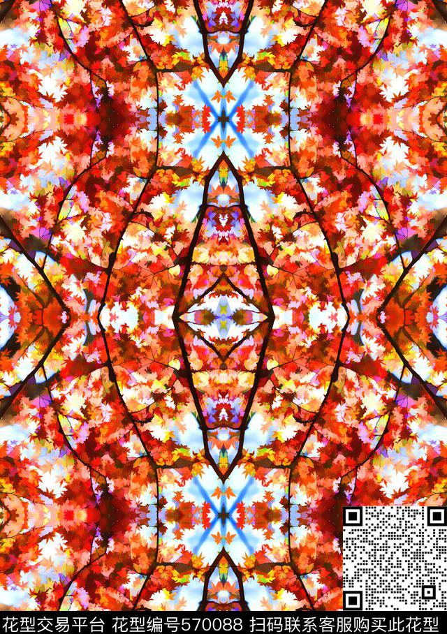 乱花花卉抽象数码印花华亿平台下载（图片编号: 570088） - 瓦栏（Walan）