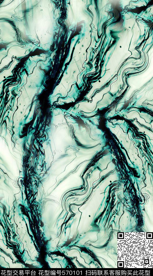 抽象笔触闪电数码印花华亿平台下载（图片编号: 570101） - 瓦栏（Walan）