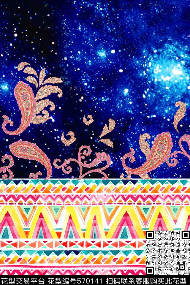 波西米亚民族风佩斯利数码印花华亿平台下载（图片编号: 570141） - 瓦栏（Walan）