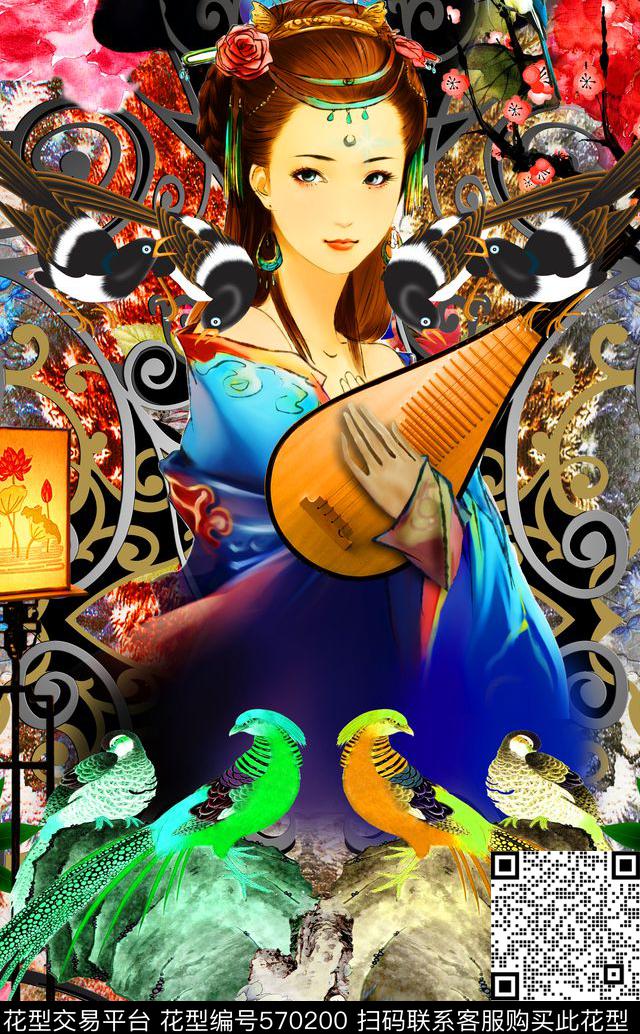 民族风中国风定位数码印花华亿平台下载（图片编号: 570200） - 瓦栏（Walan）