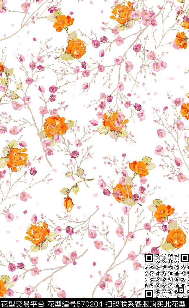 小碎花欧美流行时尚女装连衣裙传统印花华亿平台下载（图片编号: 570204） - 瓦栏（Walan）