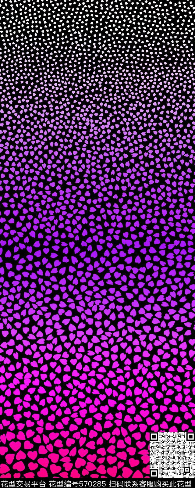 渐变心型炫彩数码印花华亿平台下载（图片编号: 570285） - 瓦栏（Walan）