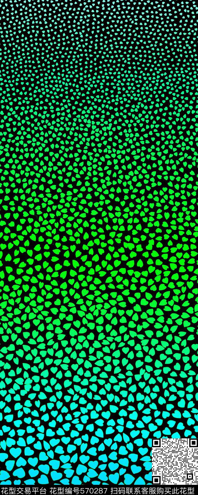 渐变心型炫彩数码印花华亿平台下载（图片编号: 570287） - 瓦栏（Walan）