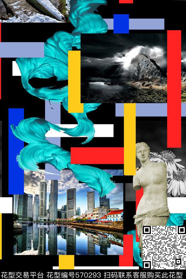 几何风景照片雕塑数码印花华亿平台下载（图片编号: 570293） - 瓦栏（Walan）