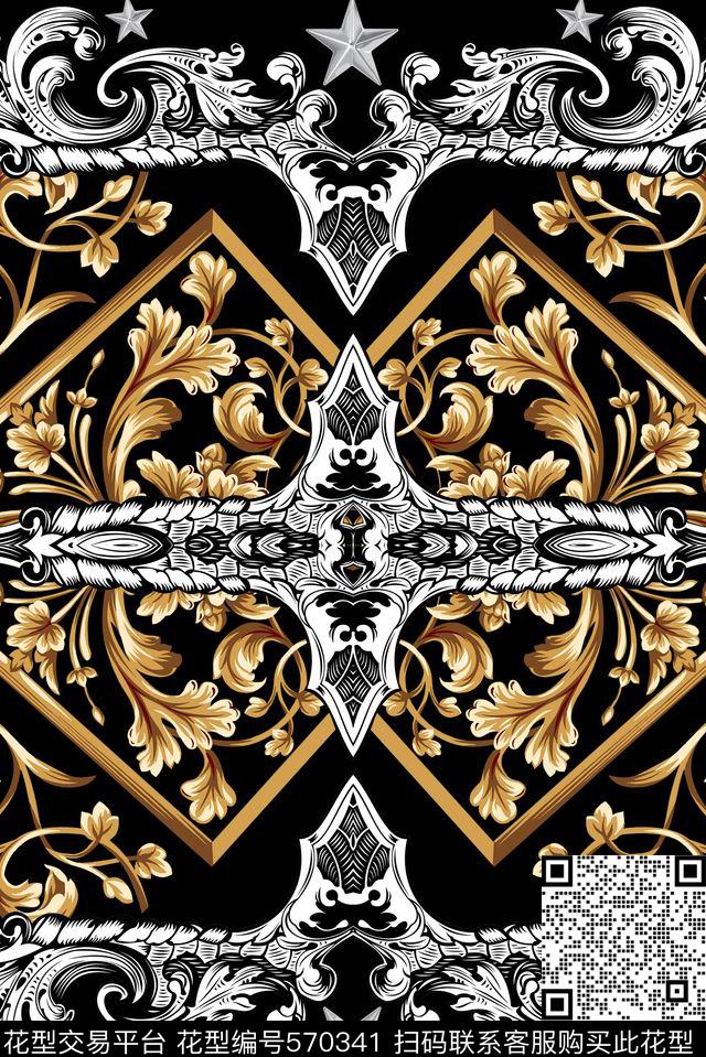 欧美复古花纹传统印花华亿平台下载（图片编号: 570341） - 瓦栏（Walan）